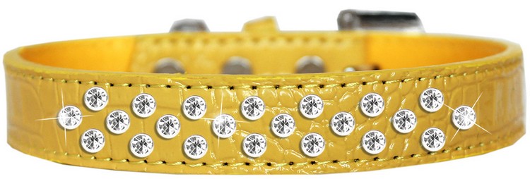 Sprinkles Clear Jewel Croc Dog Collar Yellow Size 18